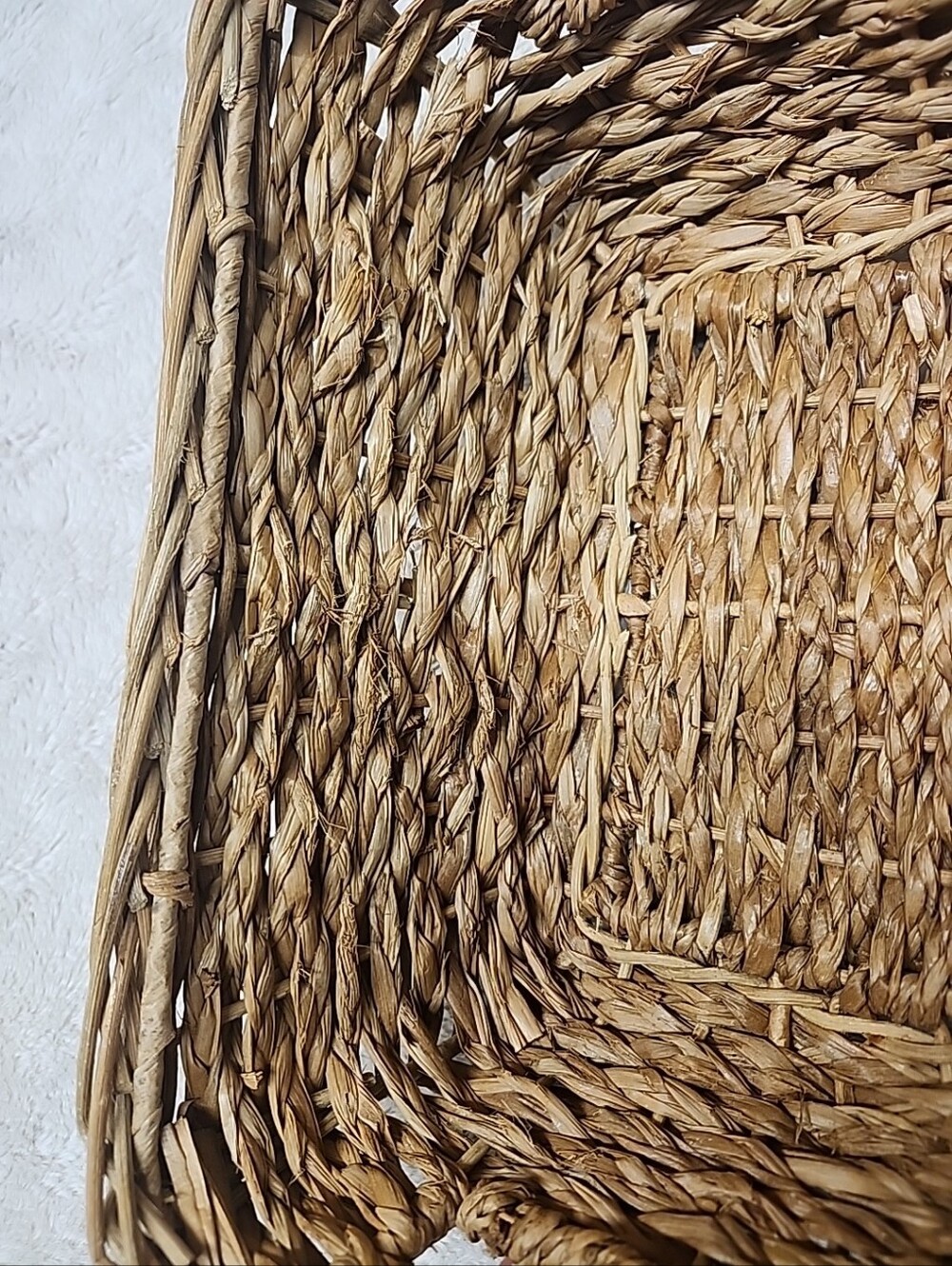 Natural Woven Rectangular Storage Basket - Tan, Wicker Basket With Handles - Picture 8 of 14
